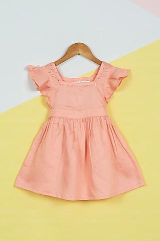 pink embroidered dress for girls