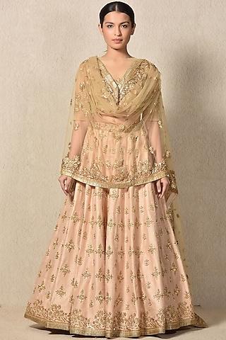 pink embroidered lehenga set