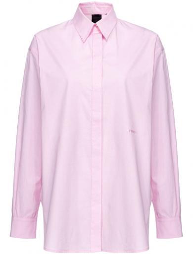 pink embroidered logo shirt