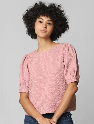 pink embroidered top