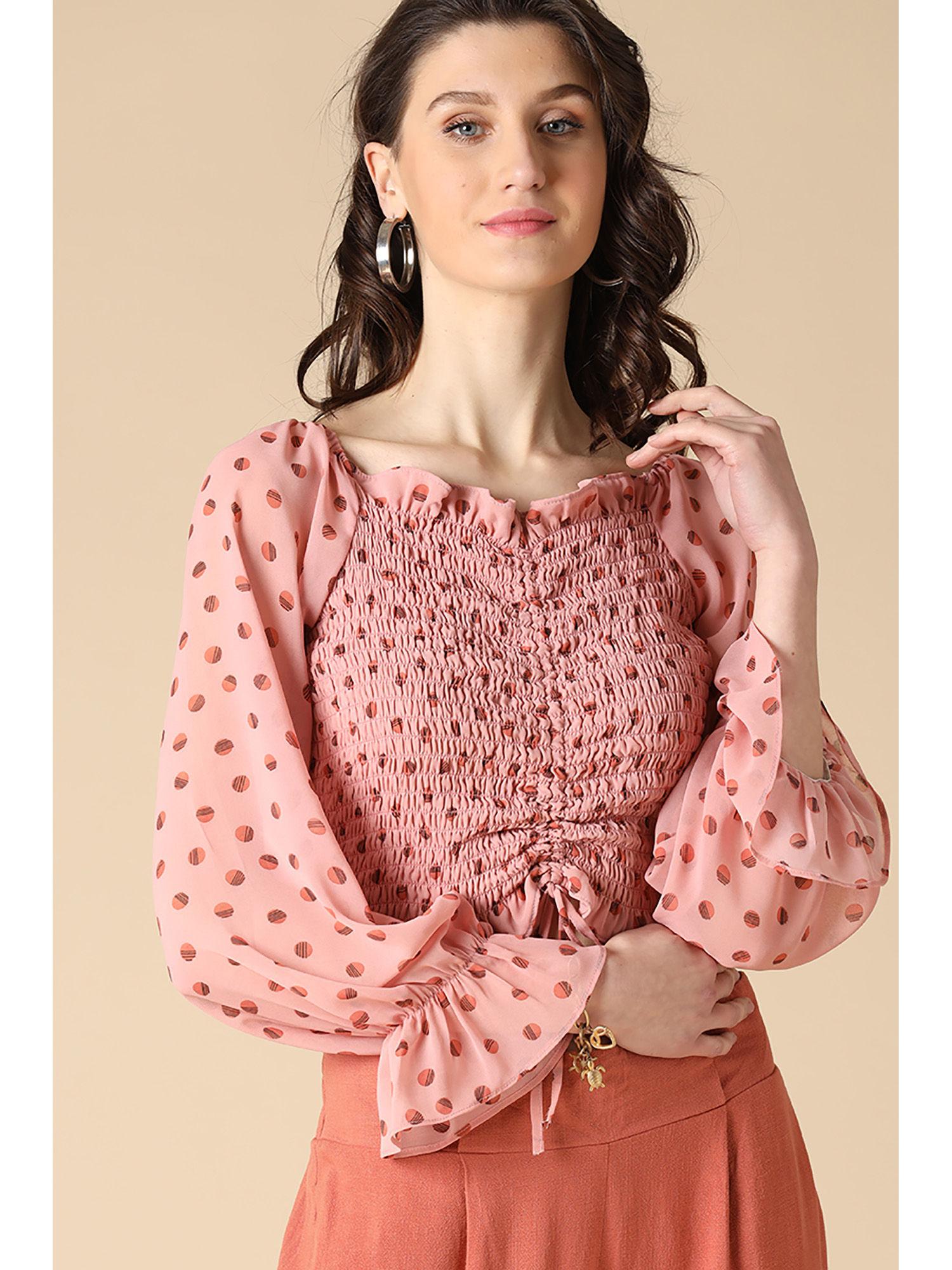 pink fashion georgette crop top