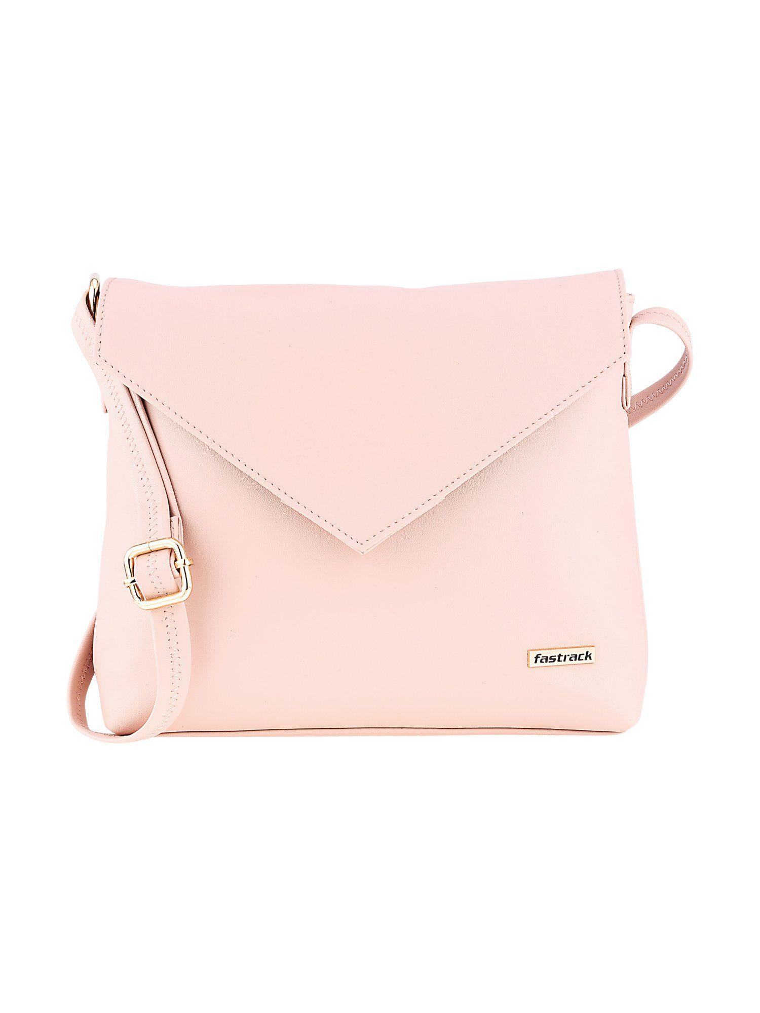 pink fastrack envelope sling bag for girls