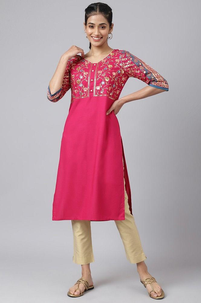 pink festive ethnic kurta