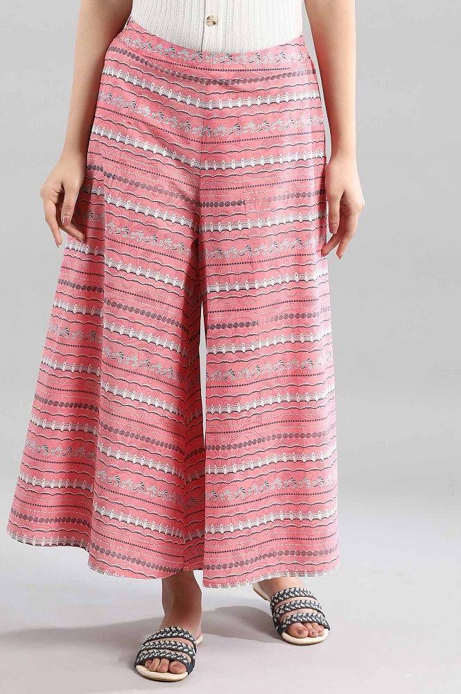 pink flared culottes
