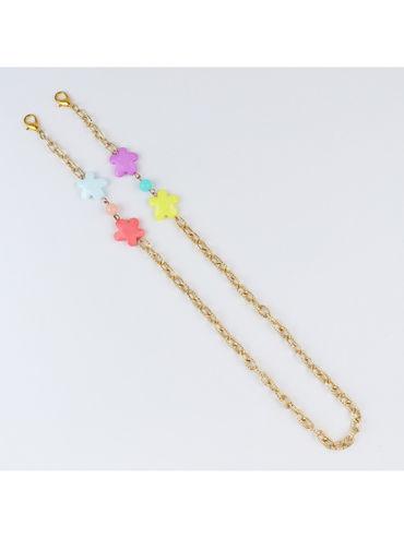 pink floral beads mask chain