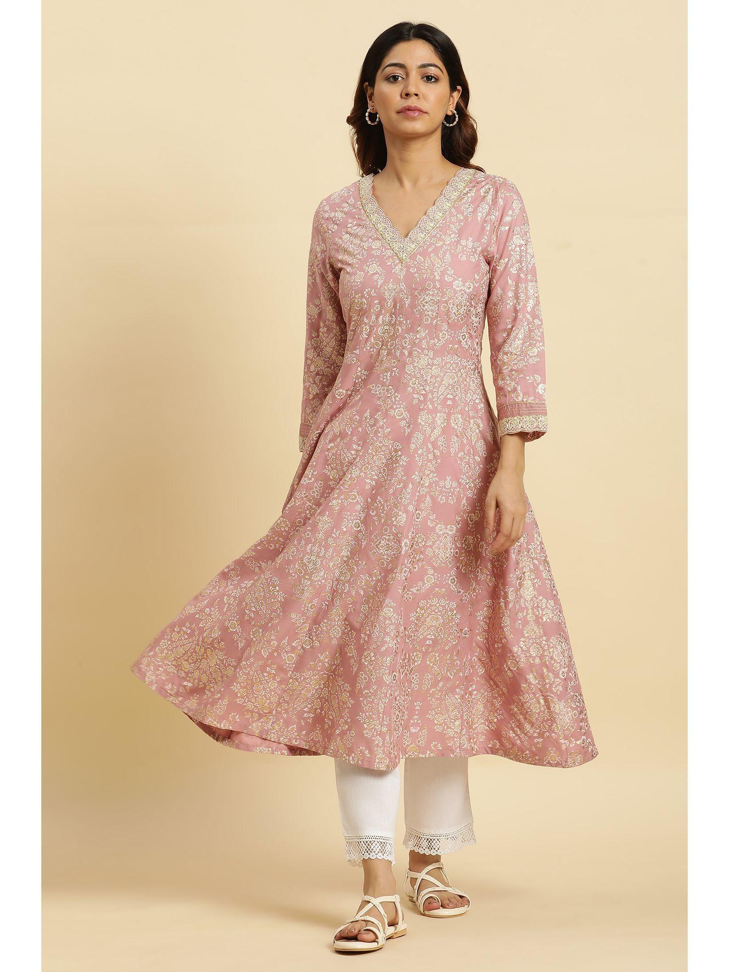 pink floral kurta