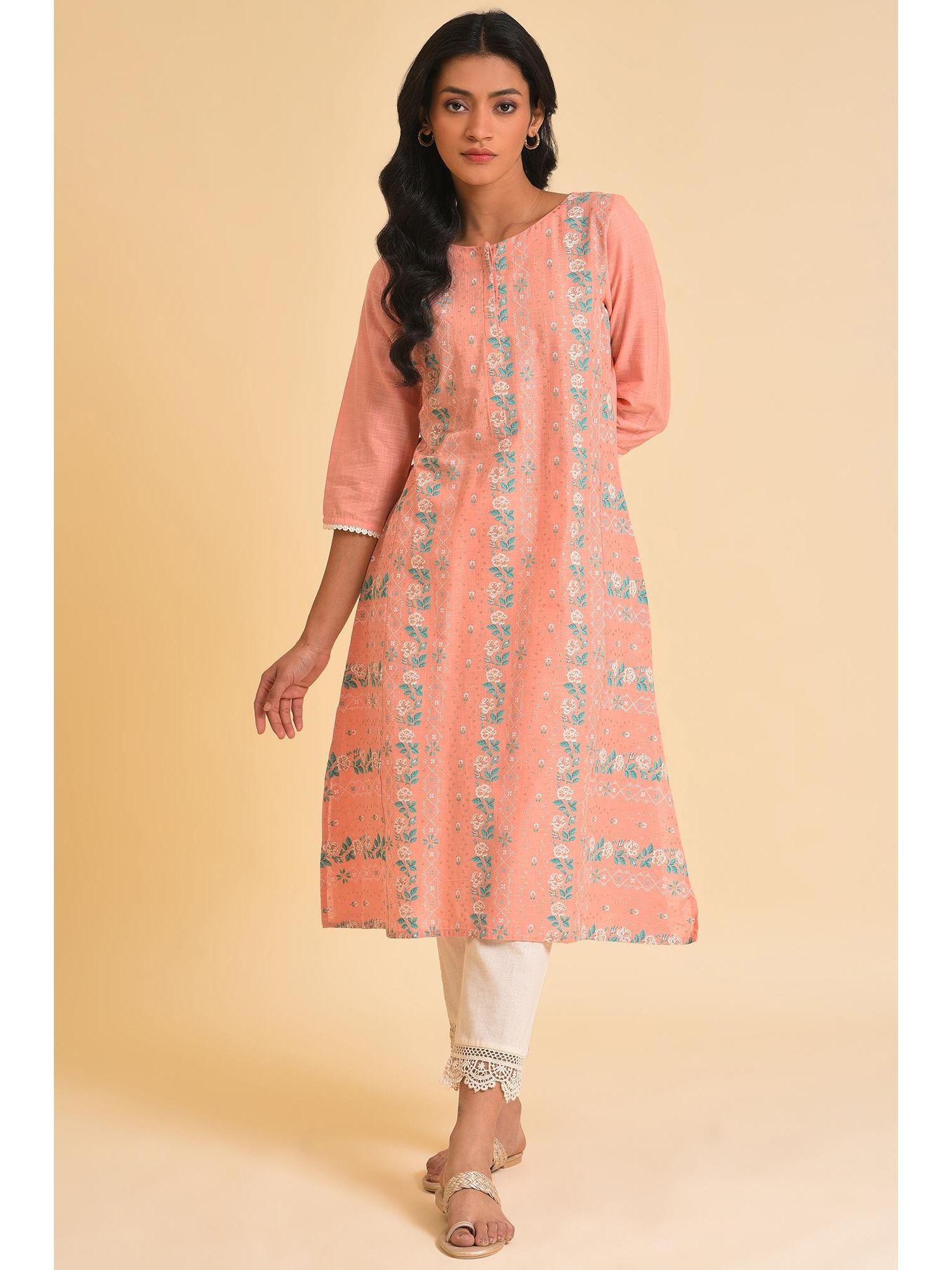 pink floral kurta