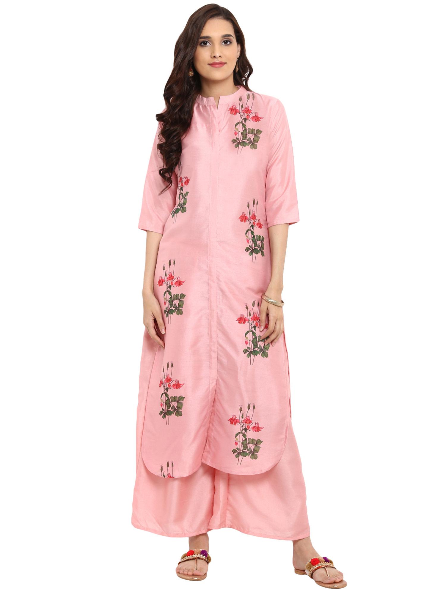 pink floral kurta