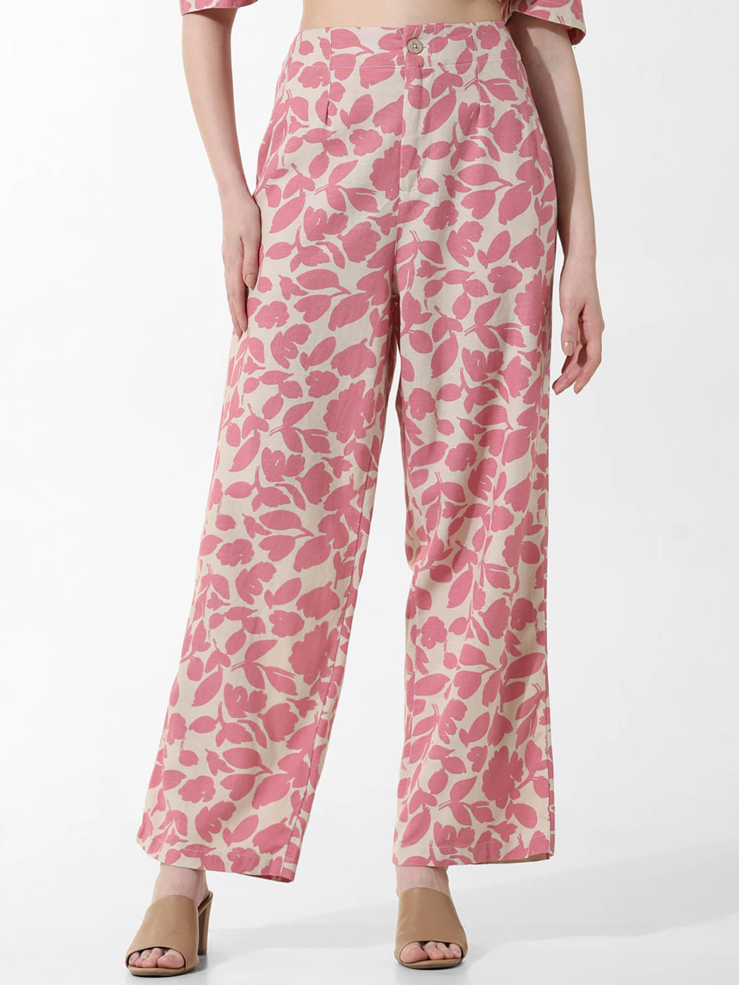 pink floral pants