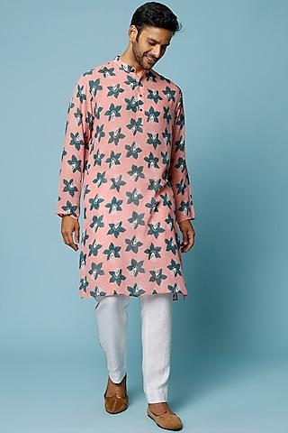 pink floral printed kurta