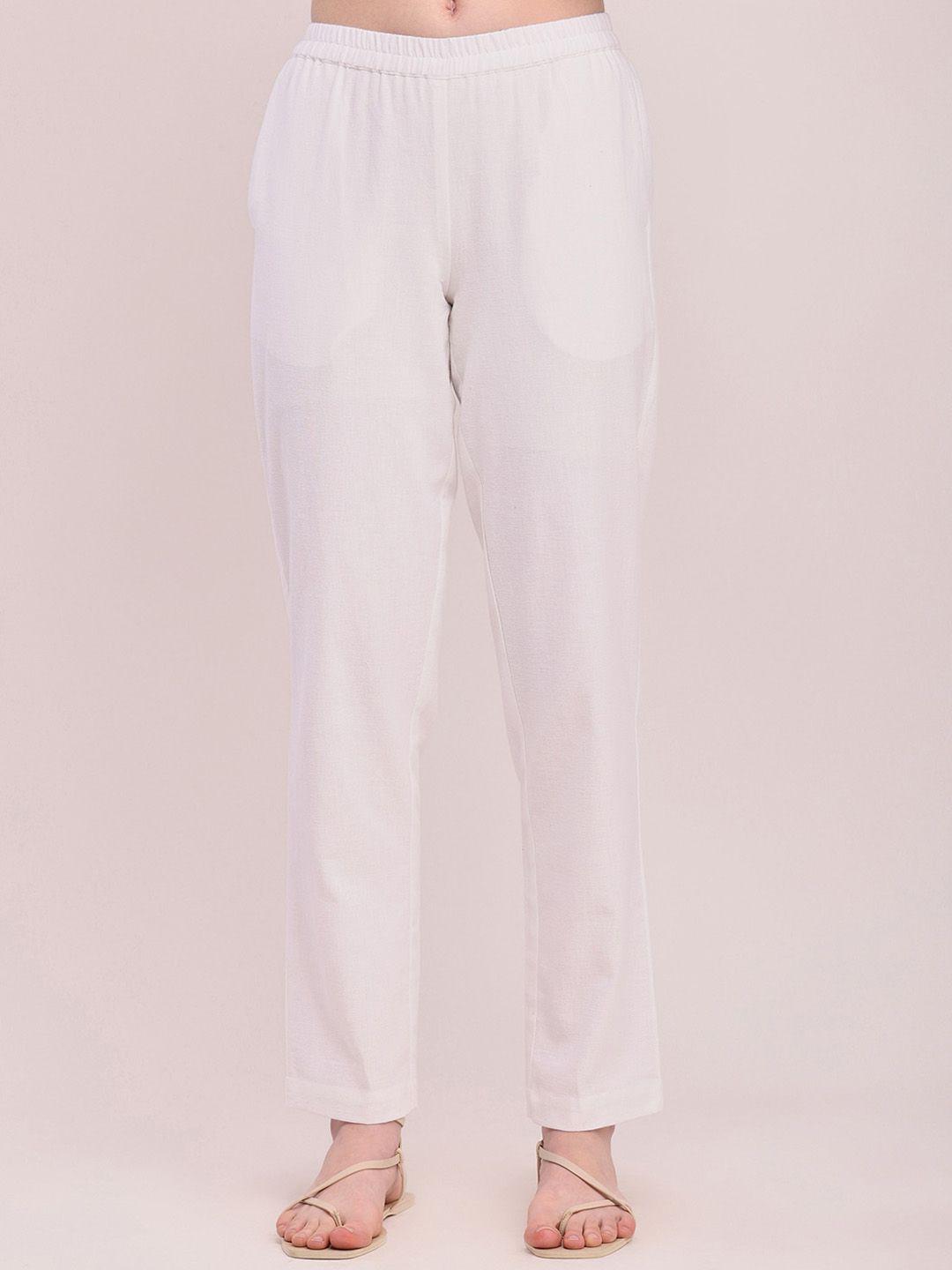 pink fort women relaxed tapered fit trousers