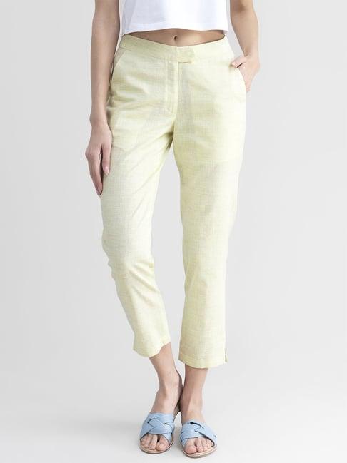 pink fort yellow cotton pants