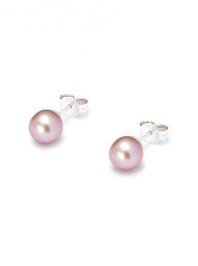 pink freshwater pearl stud earrings