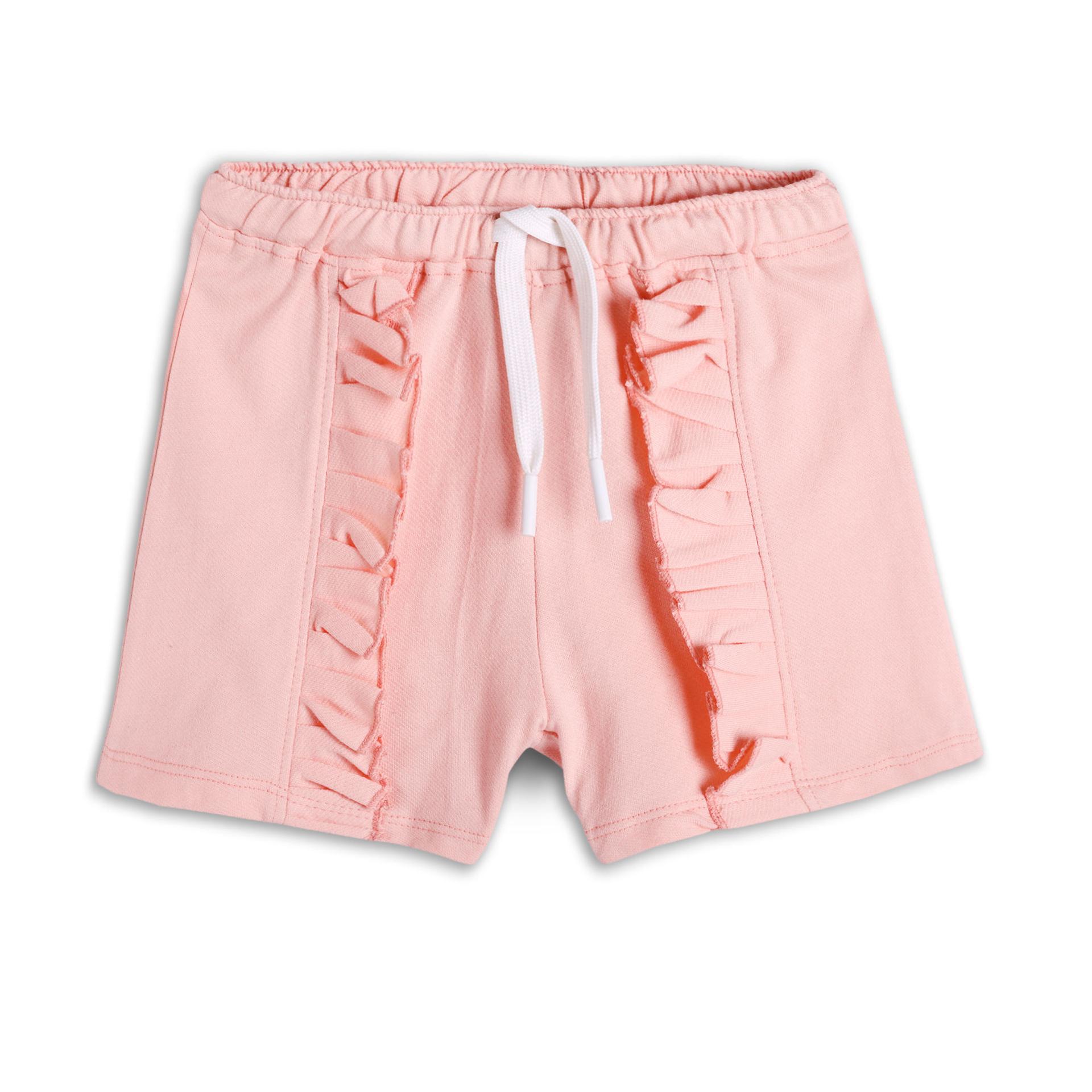 pink frill girls summer shorts