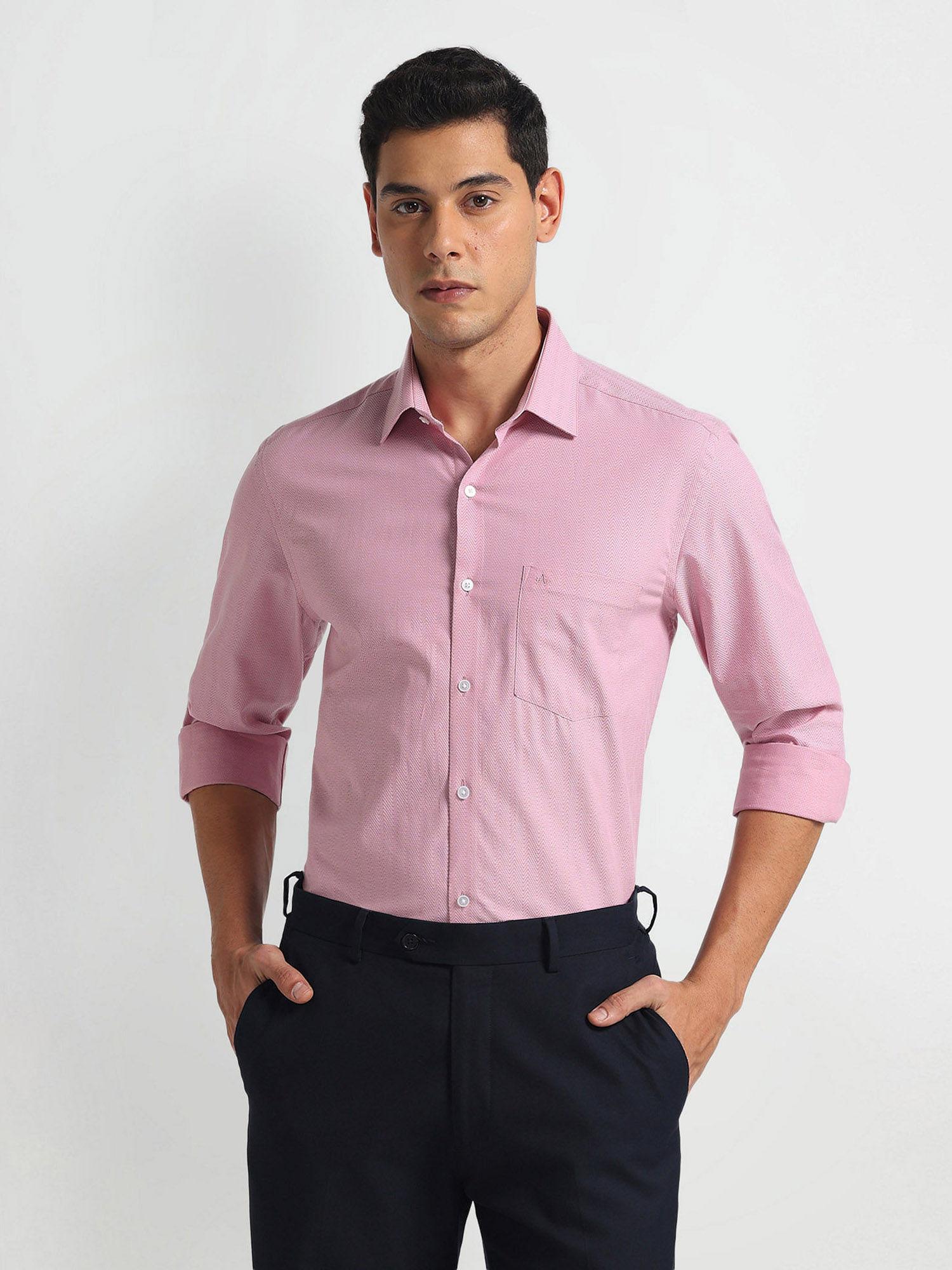 pink geometric patterned twill shirt