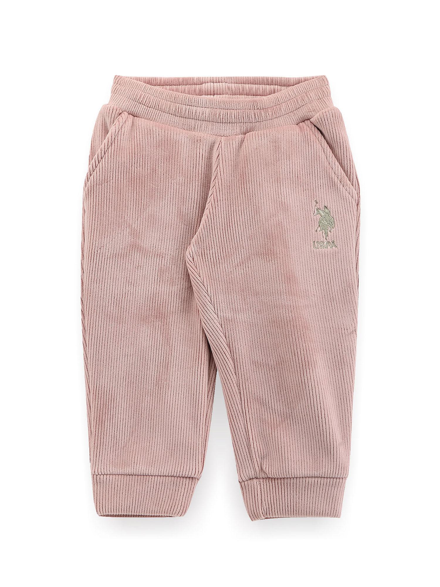 pink girls ribbed joggers