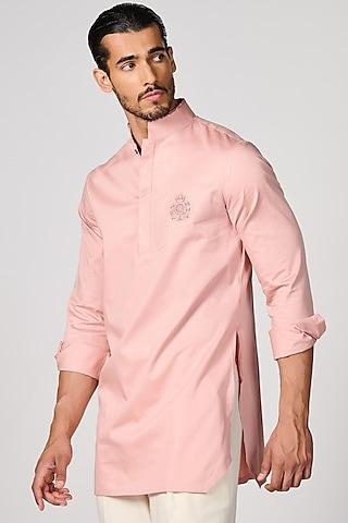 pink giza cotton kurta