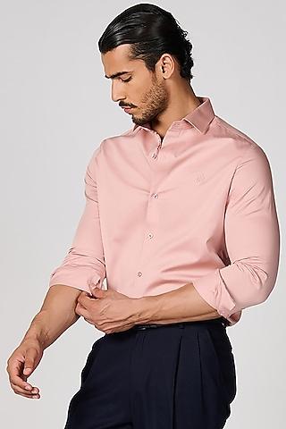 pink giza cotton printed shirt