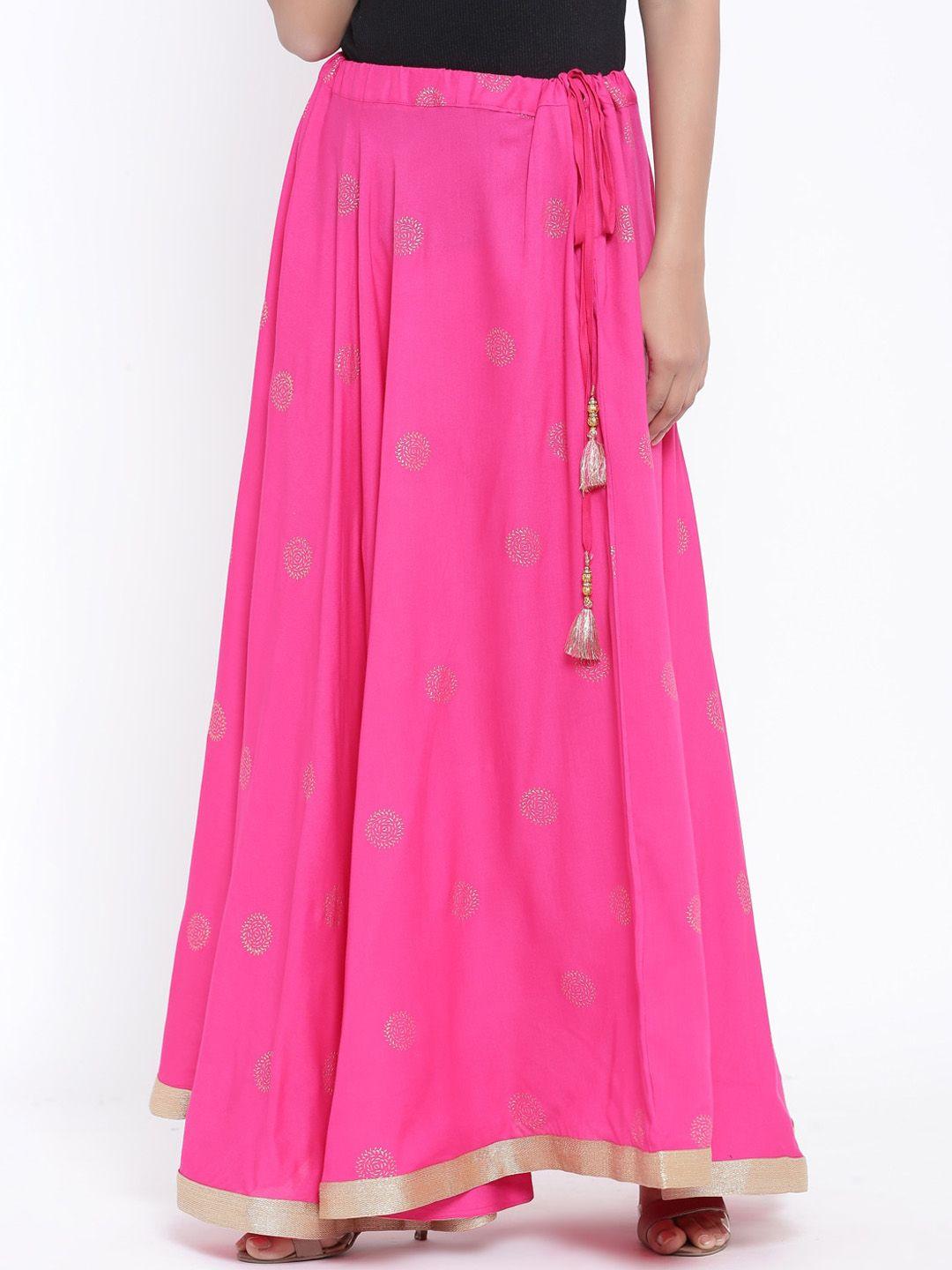 pink gold print maxi