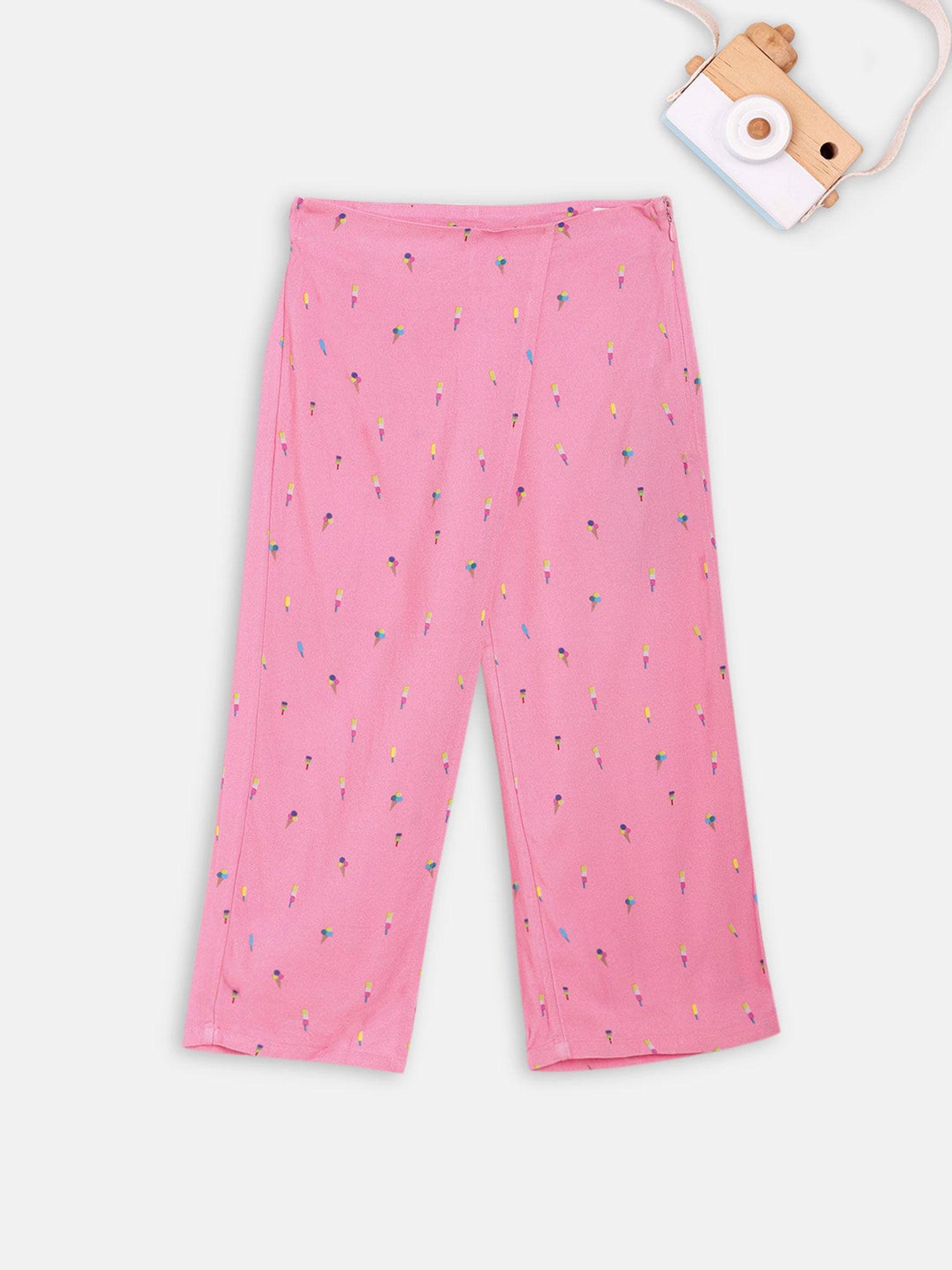 pink graphic trouser