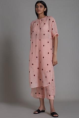 pink handwoven tunic set