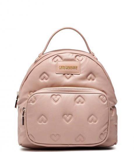 pink hearts embossed small backpack