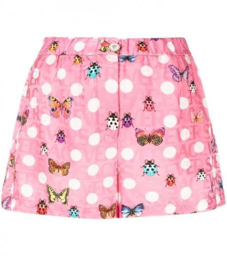 pink heritage butterflies & ladybugs polka dot capsule shorts