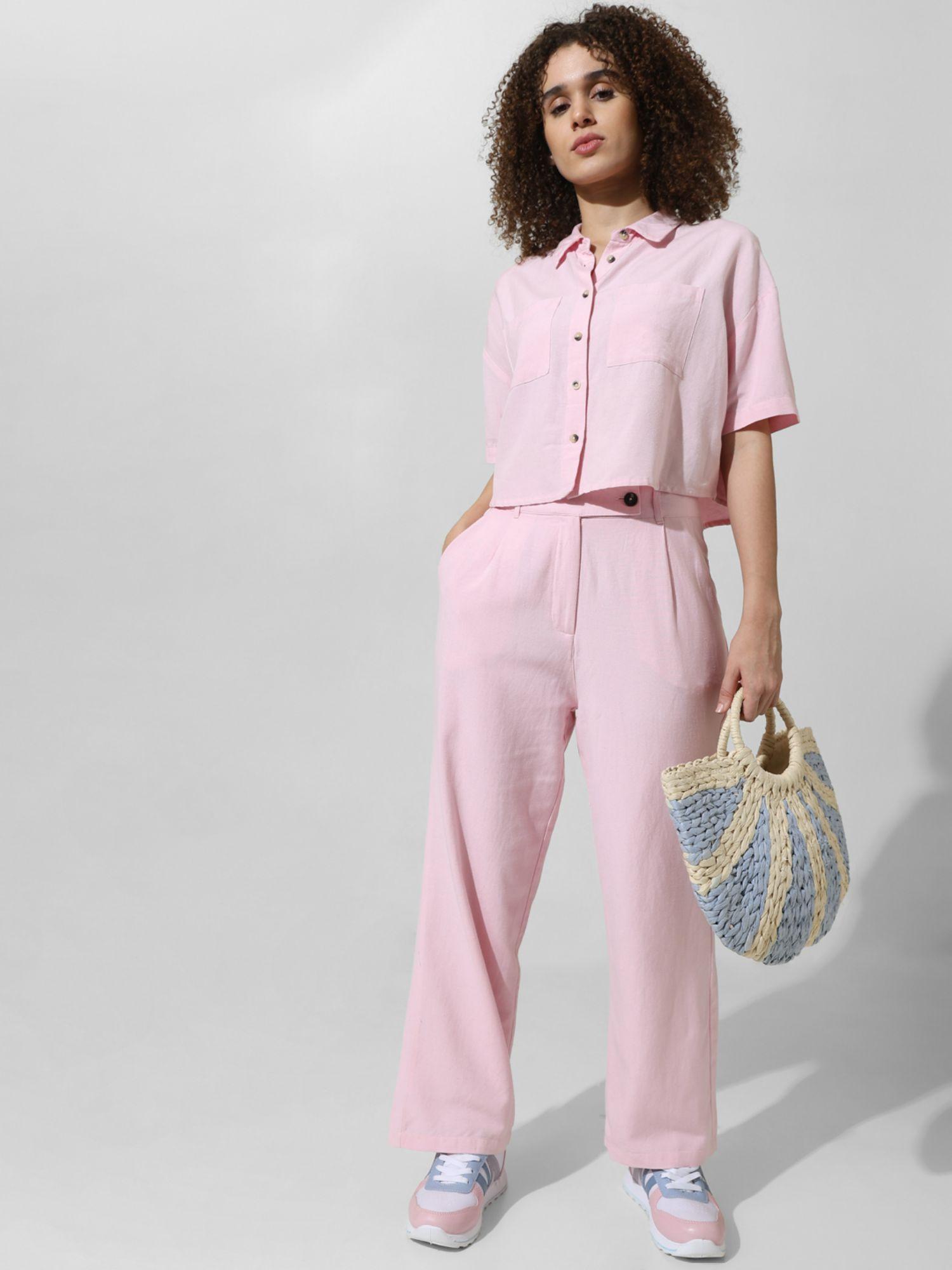 pink high rise co-ord set pant