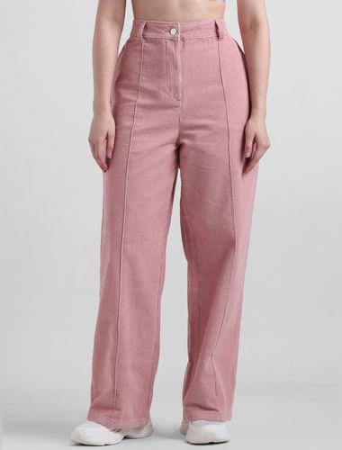 pink high rise corduroy pants