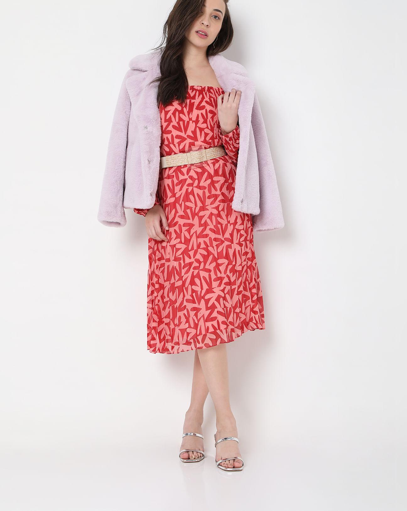 pink high rise floral midi co-ord set skirt