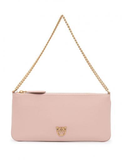 pink horizontal flat clutch bag