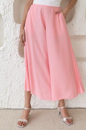 pink icing flared culottes