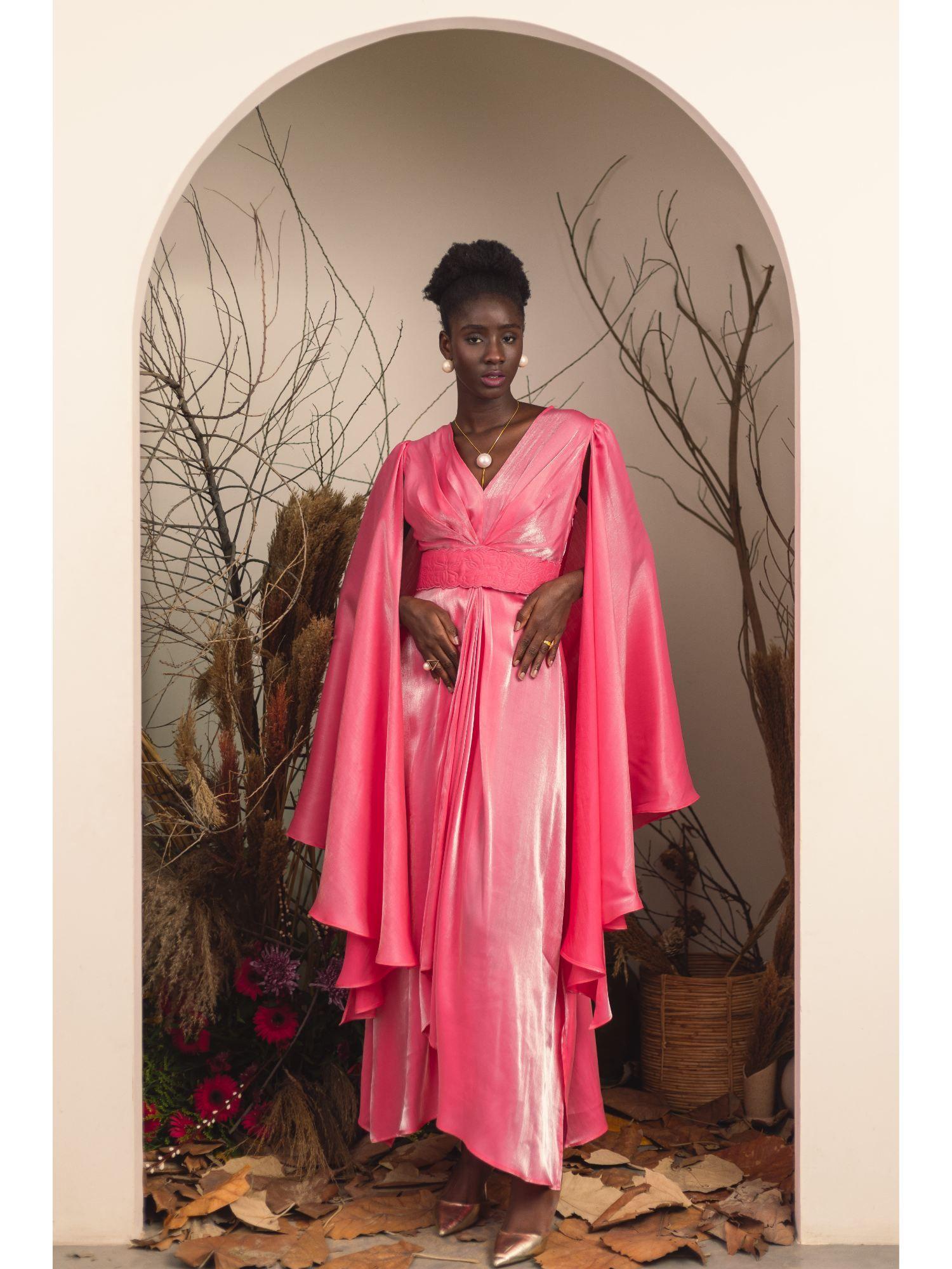 pink inferi gown with belt (set of 2)