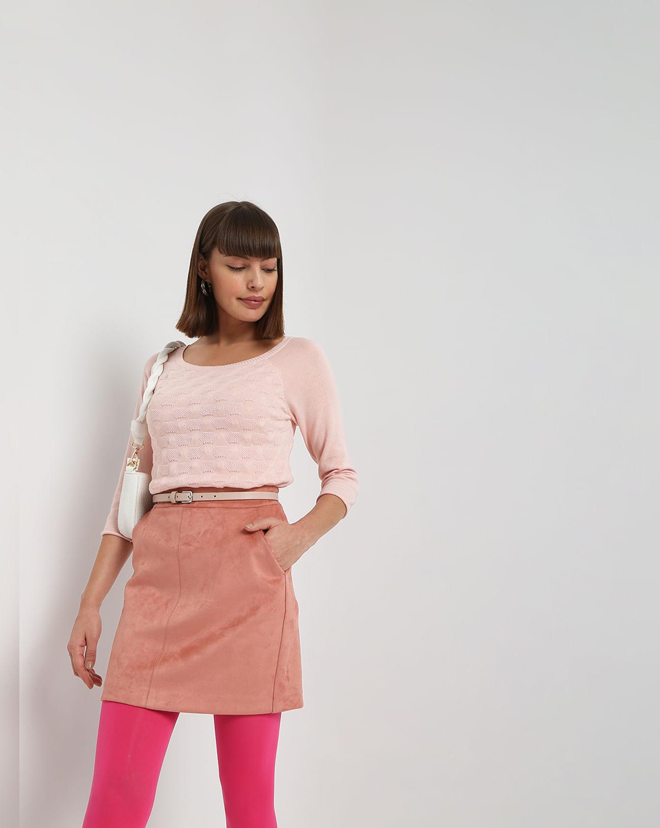 pink jacquard pullover