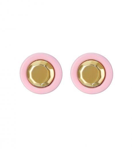 pink kandi circle gold stud earrings