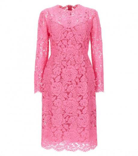 pink lace sheath dress