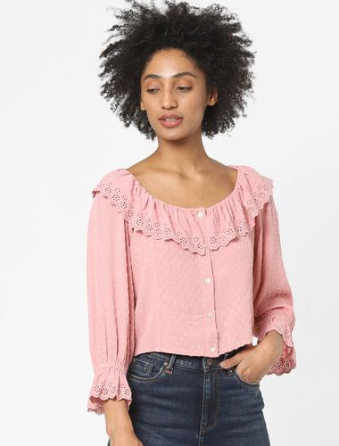 pink lace top