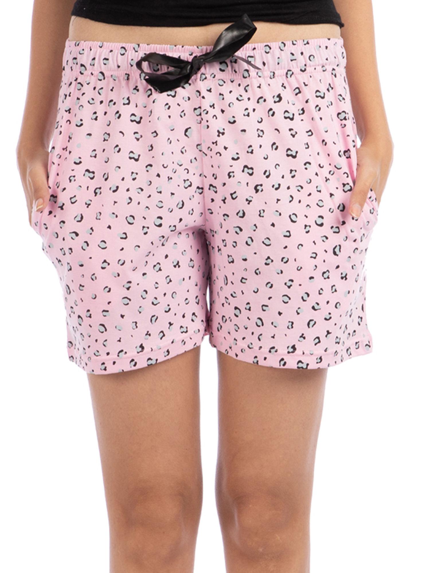 pink leopard shorts - pink