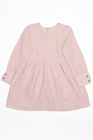 pink linen dress for girls