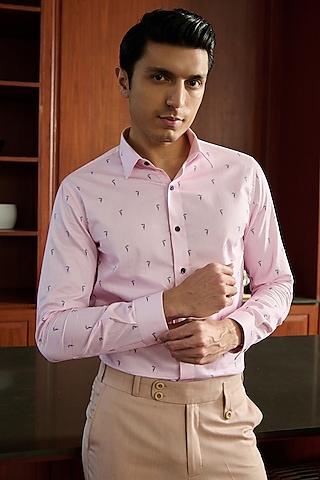 pink linen printed shirt