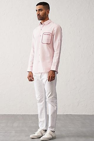 pink linen shirt