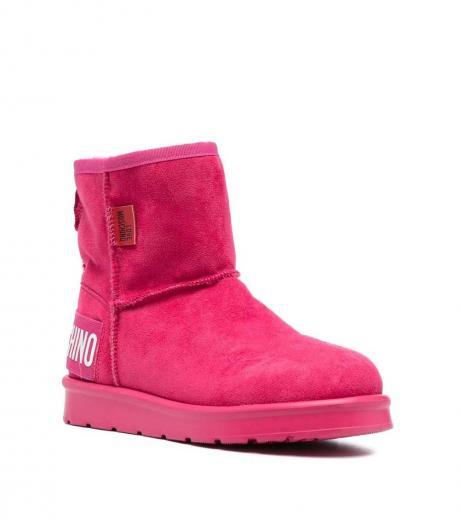 pink logo ankle boots
