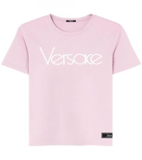 pink logo cotton t-shirt