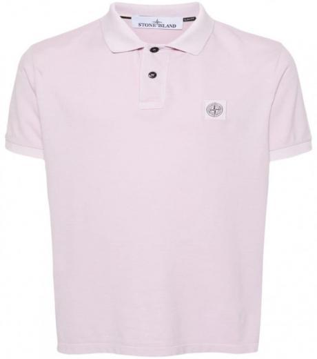 pink logo detail polo