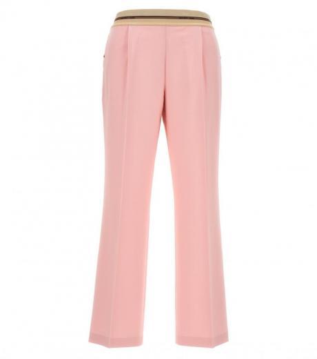 pink logo elastic pants