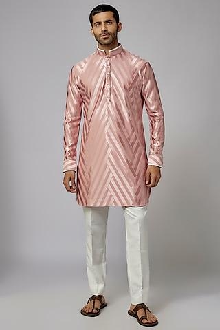 pink lycra printed kurta set