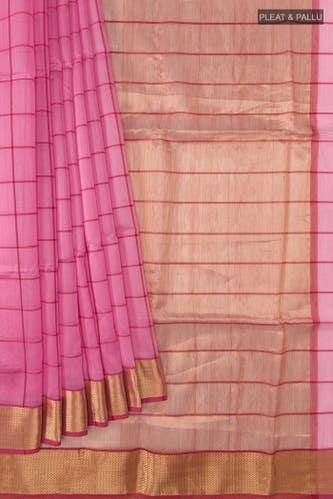 pink maheshwari silk cotton saree