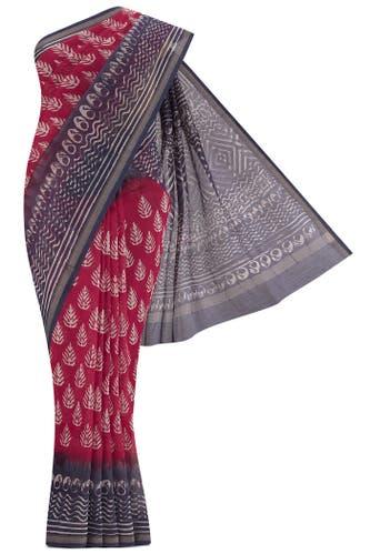 pink maheshwari silk cotton saree