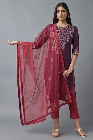 pink mesh dupatta