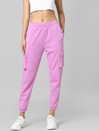 pink mid rise cargo joggers